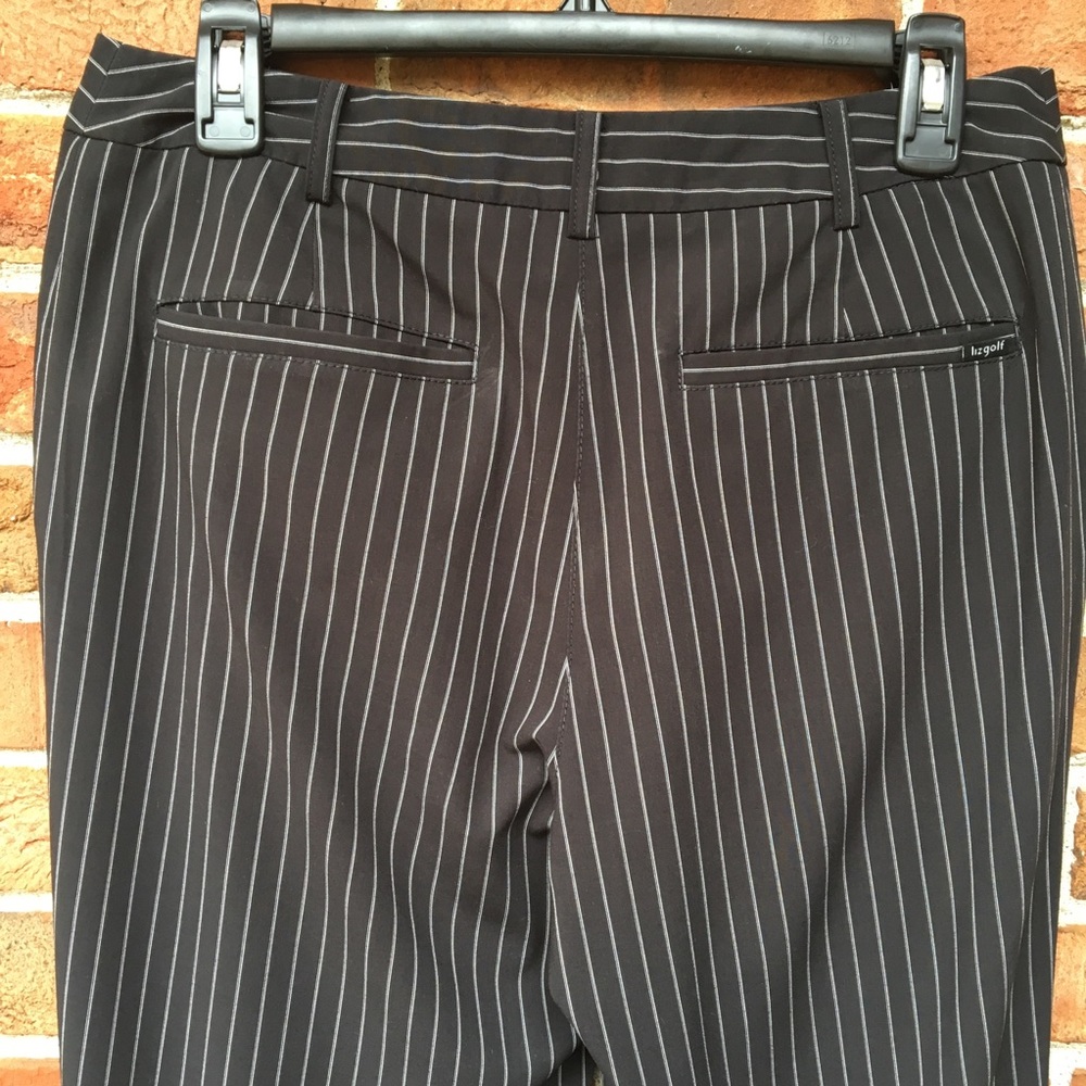 Lizgolf Black Pin Striped trousers Sz 6 - Picture 6 of 8